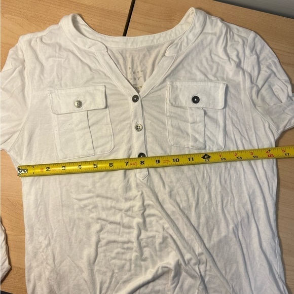 White Jersey long sleeve shirt with pockets - Picture 3 of 8